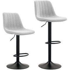 Set of Two Chenille-Feel Tub Bat Stools - Grey