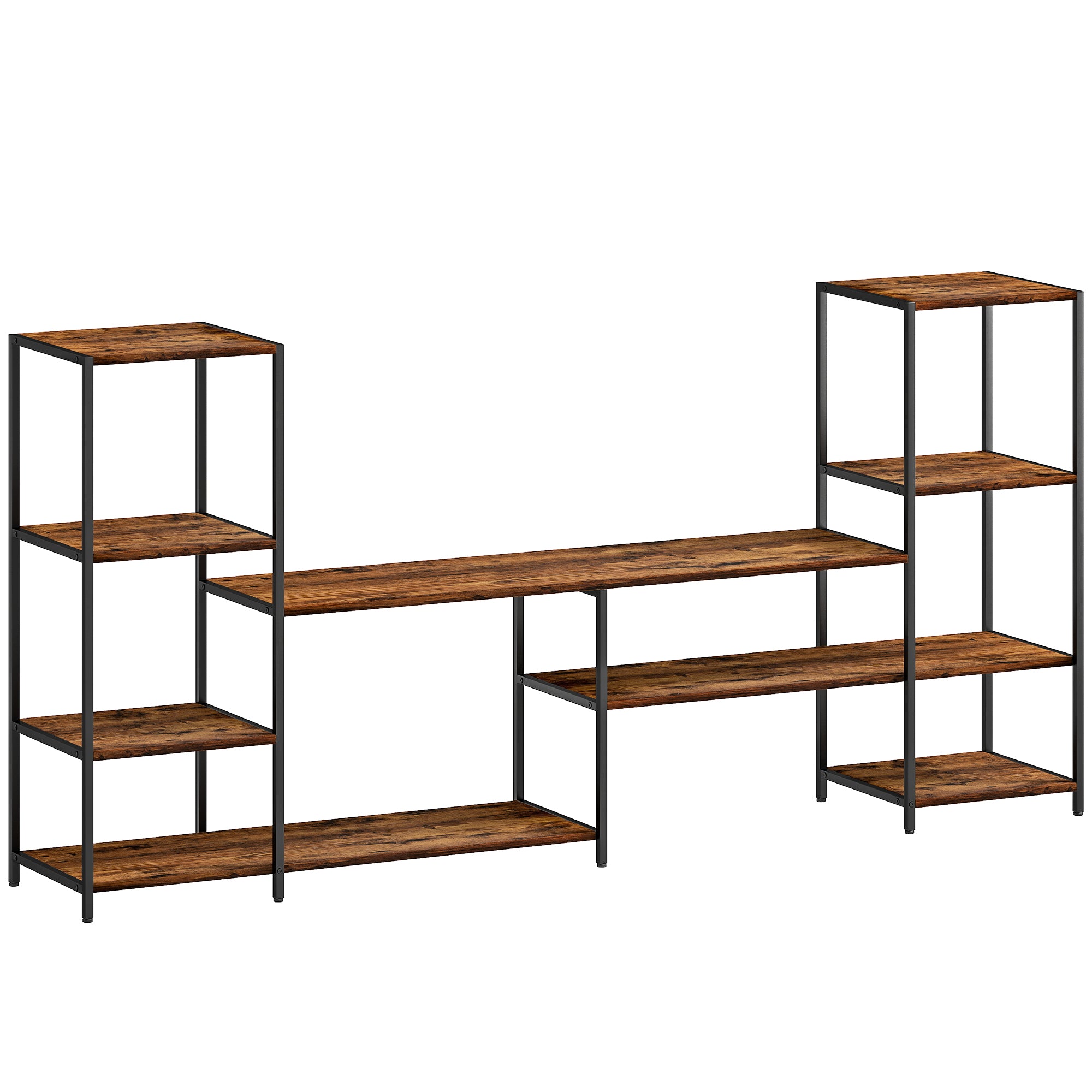 TV Unit for TVs up to 55 Inches, Industrial TV Stand with Storage Shelves, Entertainment Centre for Living Room, Bedroom