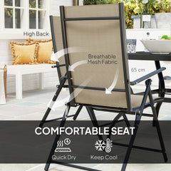 Five-Piece Steel Frame Patio Set - Khaki/Black