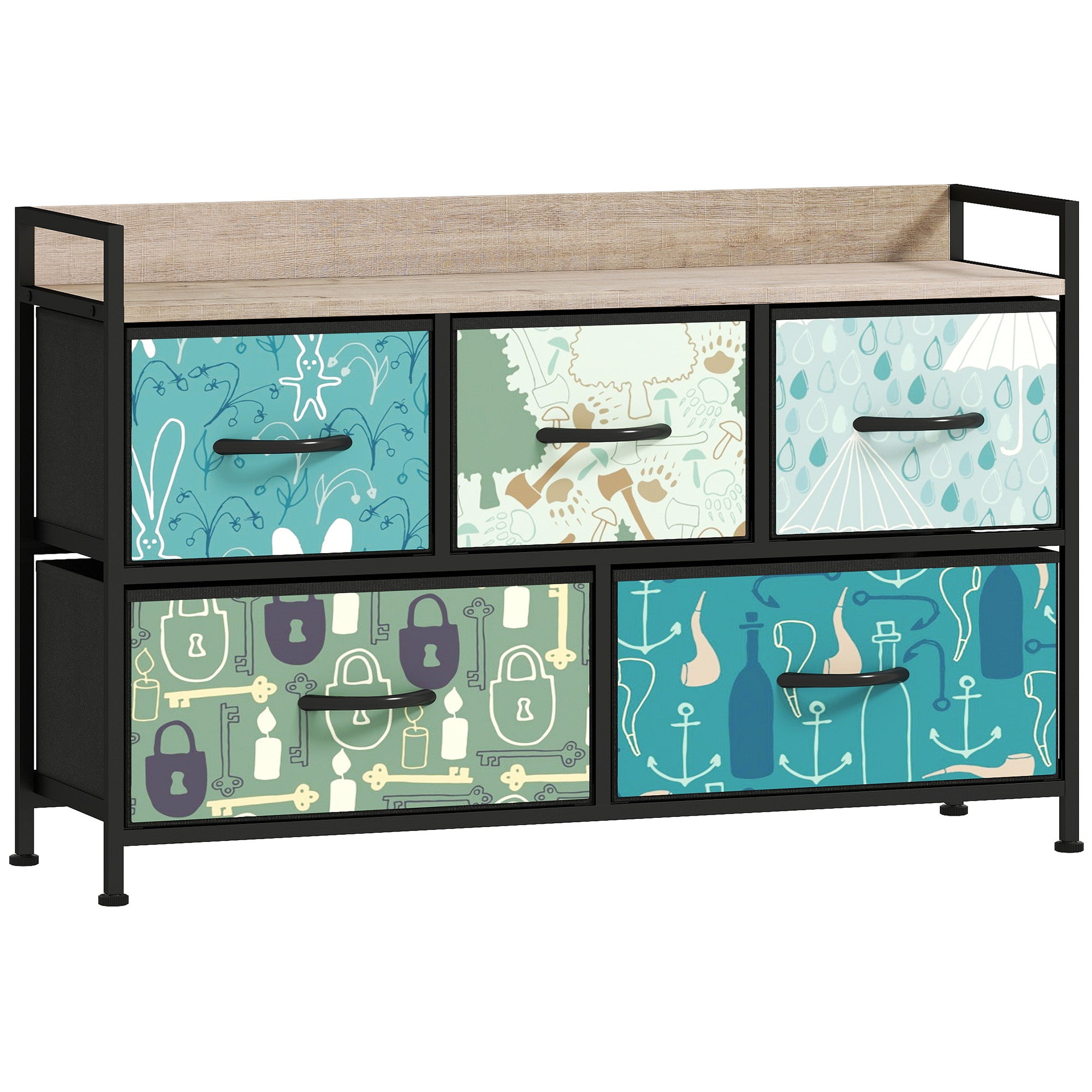 5-Drawer Chest of Drawers - Blue