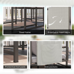 Nine-Piece Steel Frame Garden Dining Set - Grey