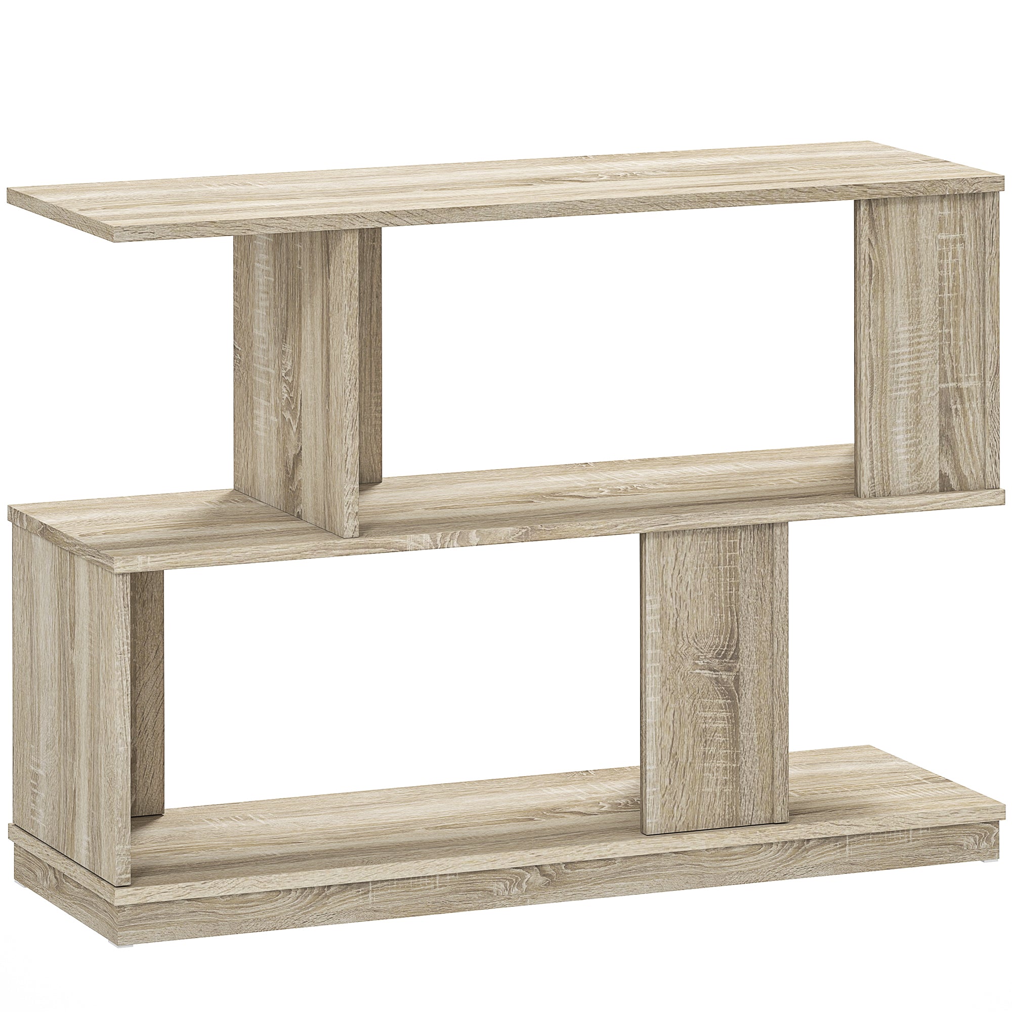 S-Shaped Side Table - Natural Wood Finish