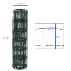 0.6M x 10M Chicken Wire Mesh Roll Rabbit Poultry Animal Fence PVC Coated Steel Metal Garden Netting Fencing