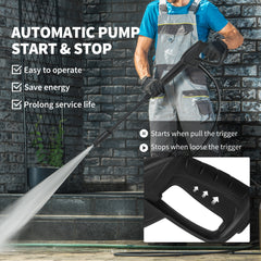 2200W High Pressure Washer, 170 Bar Pressure, 420 L/h Flow, Portable Electric Power Washer Jet Wash Cleaner with Adjustable Nozzle 6M Hose and Hose Reel for Home Patio Car Driveway