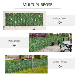1-Piece Artificial Leaf Hedge Screen Privacy Fence Panel for Garden Outdoor Indoor Decor, Dark Green, 3M x 1M