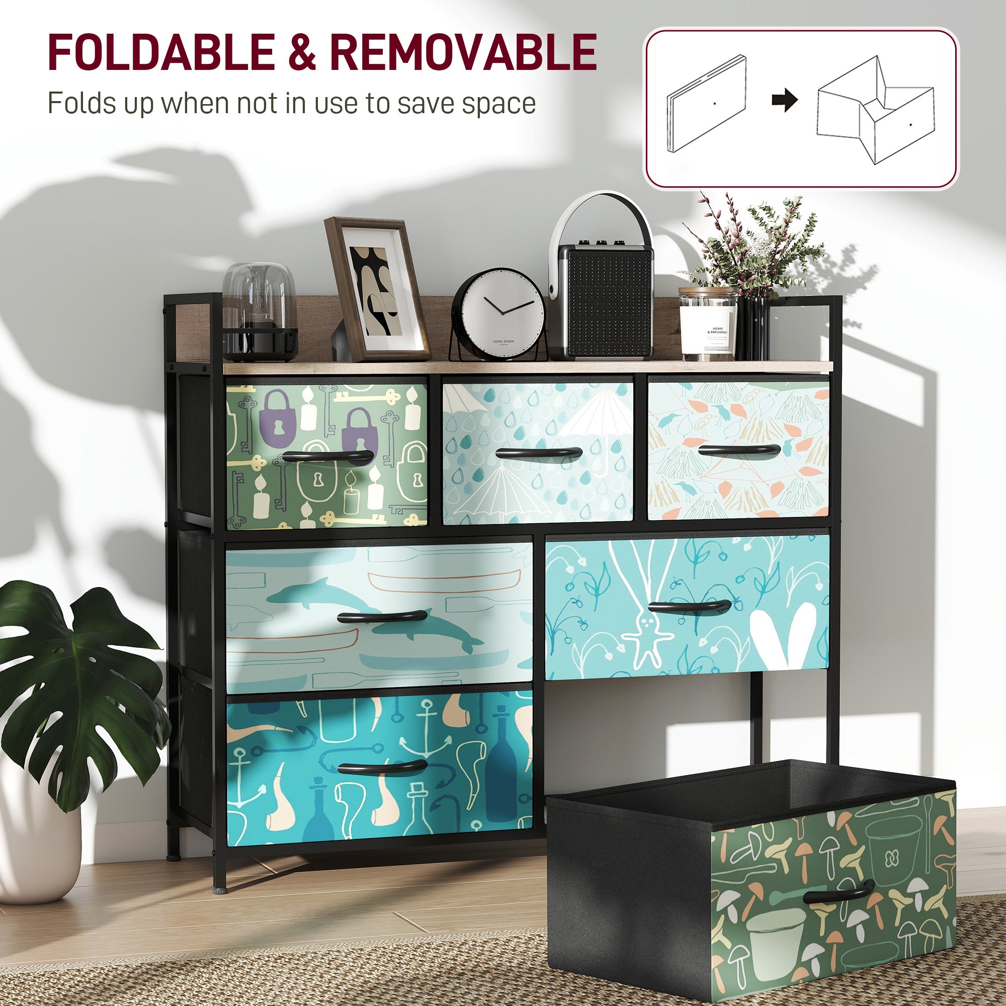 7-Drawer Chest of Drawers - Blue