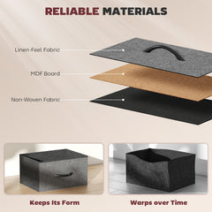 Chest of Eight Fabric Drawers - Charcoal Grey