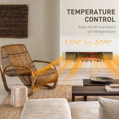 Fynco - 47inch / 120cm Electric Fireplace Wall Mounted, Freestanding, Glass Electric Fire Suite with Mantel, Adjustable LED Flame Effect and Temperature, Log, Pebble, Remote Control, 2000W, White