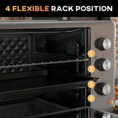 30L 60-230℃ Mini Electric Oven, with Accessories - Silver Tone