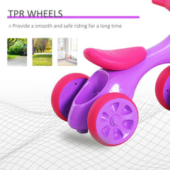 Baby Balance Bike Toddler Training Walker Smooth Rubber Wheels Ride on Toy Storage Bin Gift for Boys Girls Violet Fuchsia