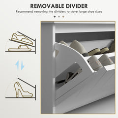 10-Shoe Storage Bench, with Padded Top Seat - White/Grey