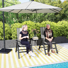 Set of Two Rattan Reclining Garden Chairs - Grey
