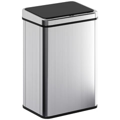 Fynco - 40L Sensor Bin with Quiet Soft-Close Lid, Automatic Touchless Motion Sensor Kitchen Bin with Fingerprint Resistant Stainless Steel for Hygienic Gyms, Home Office Use, Silver Tone