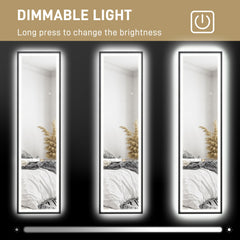 150 x 40cm Full Length Mirror, with Adjustable Lights - Black