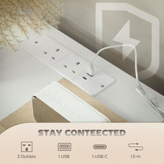 Boucle Chest of Drawers, 8 Fabric Drawers Storage Organiser with Charging Station, 2 USB and 2 AC Ports, Steel Frame, Fabric Dresser for Living Room, Bedroom, Hallway, Cream White