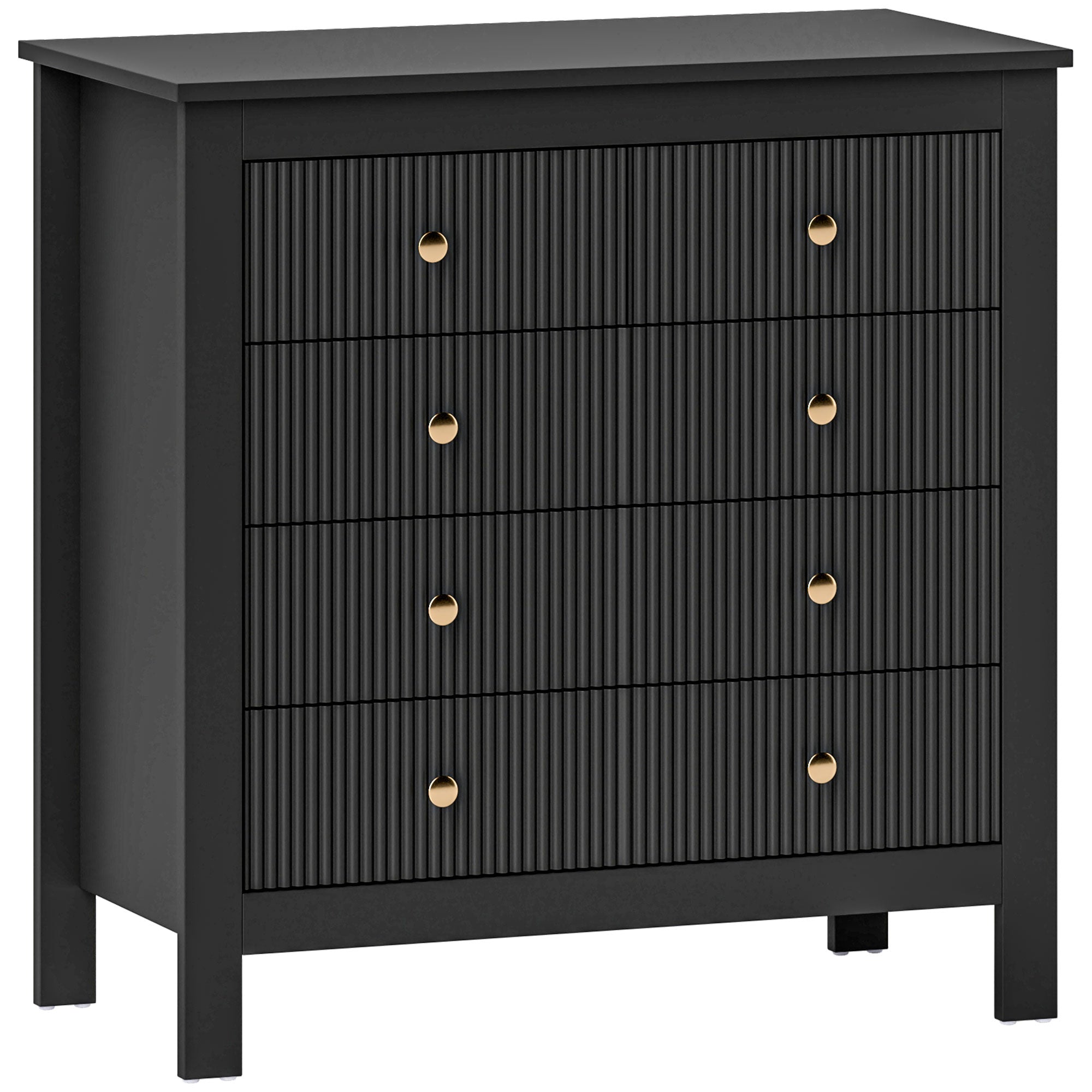 Elegant Chest of Five Drawers - Black