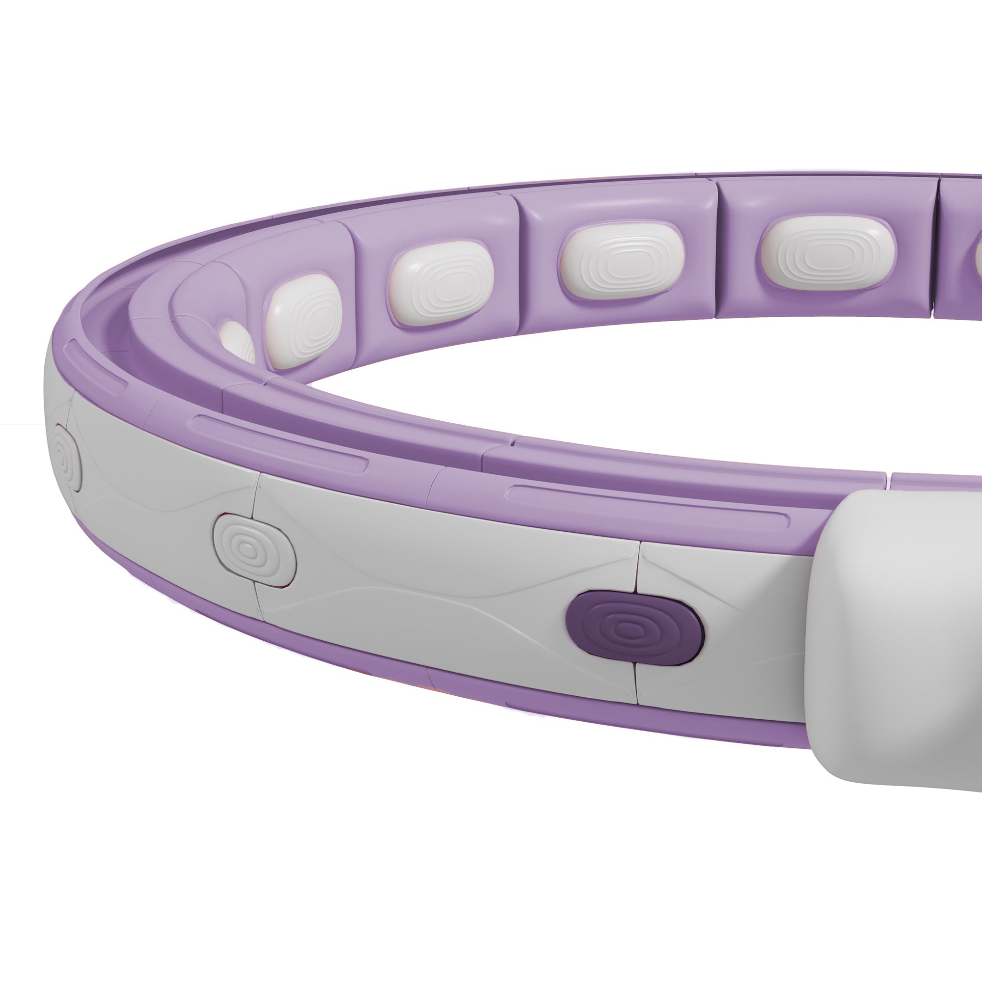 SPORTNOW Smart Weighted Hula Hoop, Massage Hula Ring w/ 16 Detachable Knots, 360° Auto-Rotating Ball, Digital Counter, Purple