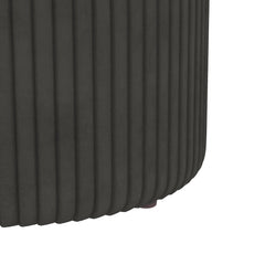 Velvet-Feel Storage Ottoman - Grey