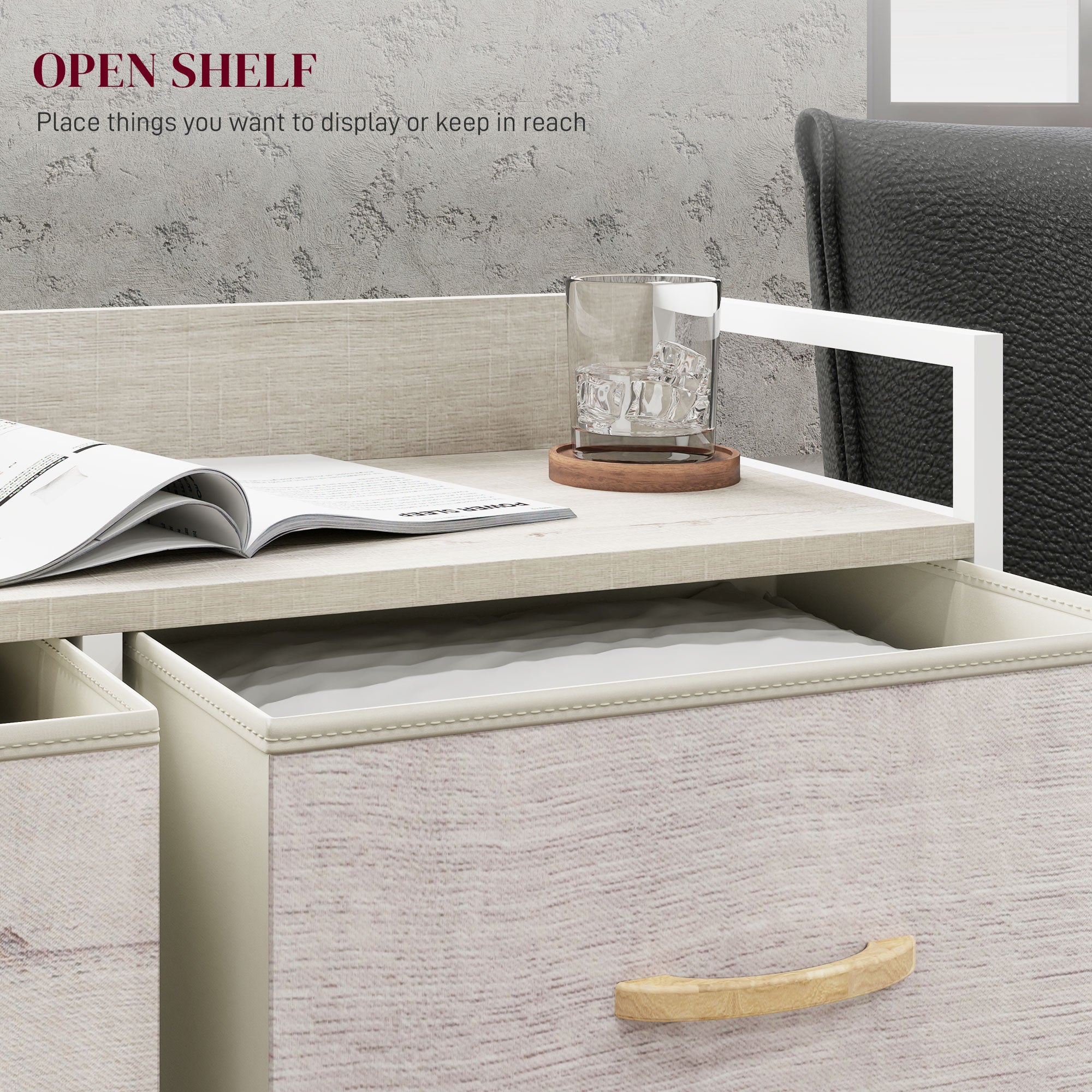 Rustic Chest of Six Fabric Drawers - Natural