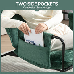 Minimal Padded Accent Chair, with Pockets - Green