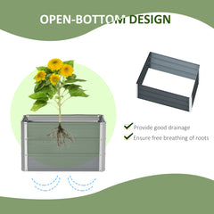 108L Raised Garden Bed, Galvanized Steel Elevated Planter Box w/ Installation Gloves for Backyard, Patio to Grow Vegetables, Herbs, and Flowers, 66 x 47 x 40cm, Grey