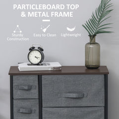 Chest of Drawers with 7 Drawers, Fabric Drawers with Large Storage Space, Drawers Dresser with Metal Frame, Adjustable Feet for Bedroom Living Room, Dark Grey