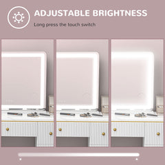 Vanity Mirror with Lights, Large Lighted Makeup Mirror with 3 Colour Lighting Modes, 10X Magnifying, USB Charging Port, Touch Screen, Tabletop or Wall Mounted Design for Bedroom, White