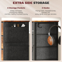 Chest of Ten Fabric Drawers - Rustic Brown