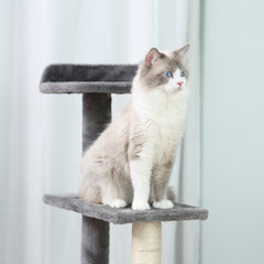 100 cm Cat Tree for Indoor Cats Kitten Scratch Scratching Post Climbing Tower Activity Centre Grey