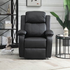Riser and Recliner Chair with Massage, Power Lift Recliner Chair for Elderly with Remote Control, Extended Footrest, Dual Side Pockets, Overstuffed Electric Reclining Armchair, Black