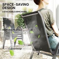 Seven-Piece Outdoor Dining Set - Charcoal Grey