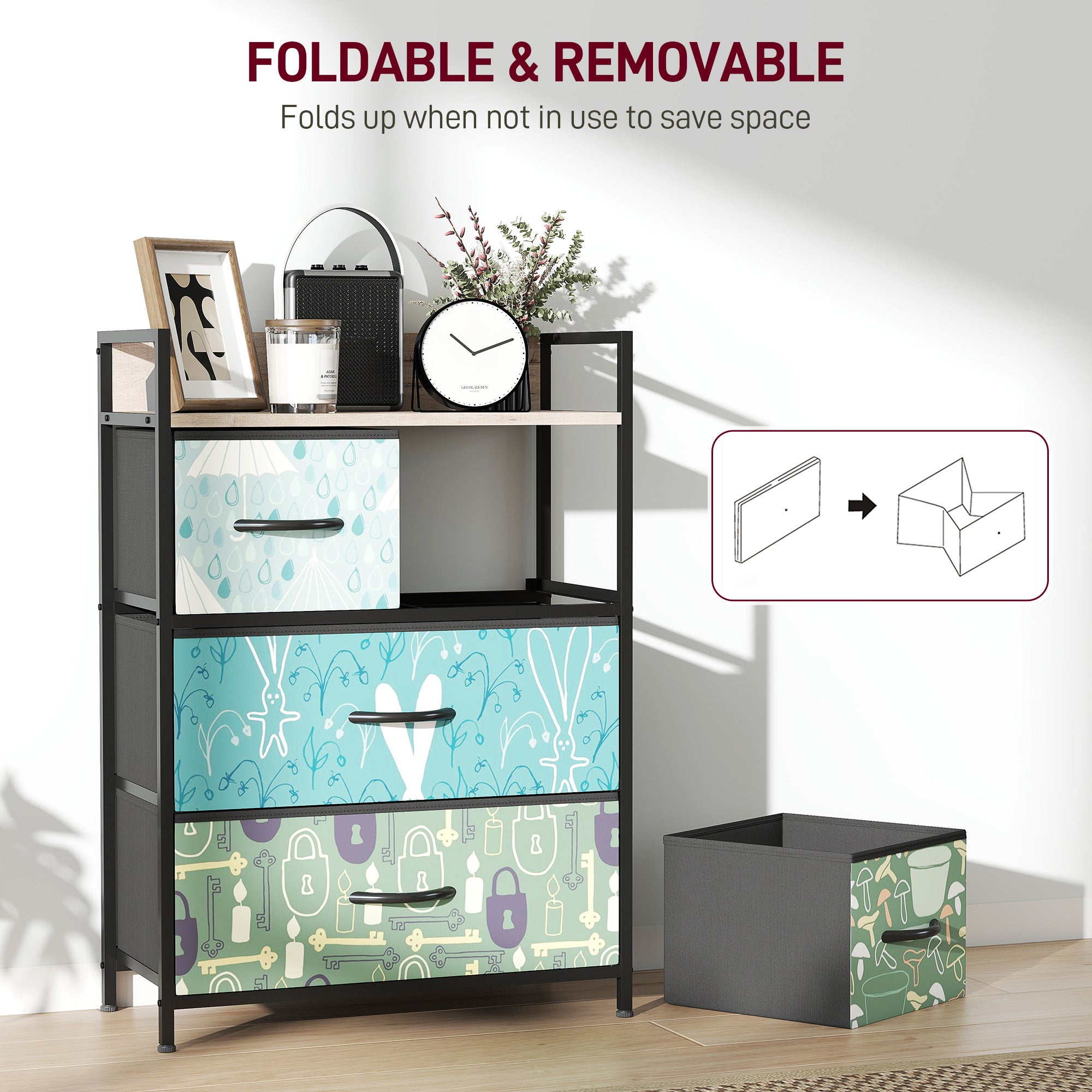 4-Drawer Chest of Drawers - Blue