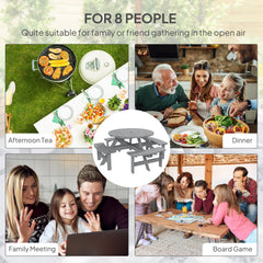 8-Seater Wooden Picnic Set-Fir Wood