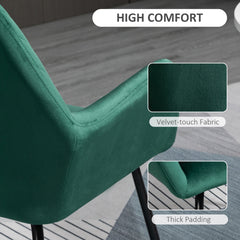 Velvet-Feel Plisse Back Accent Chair - Green
