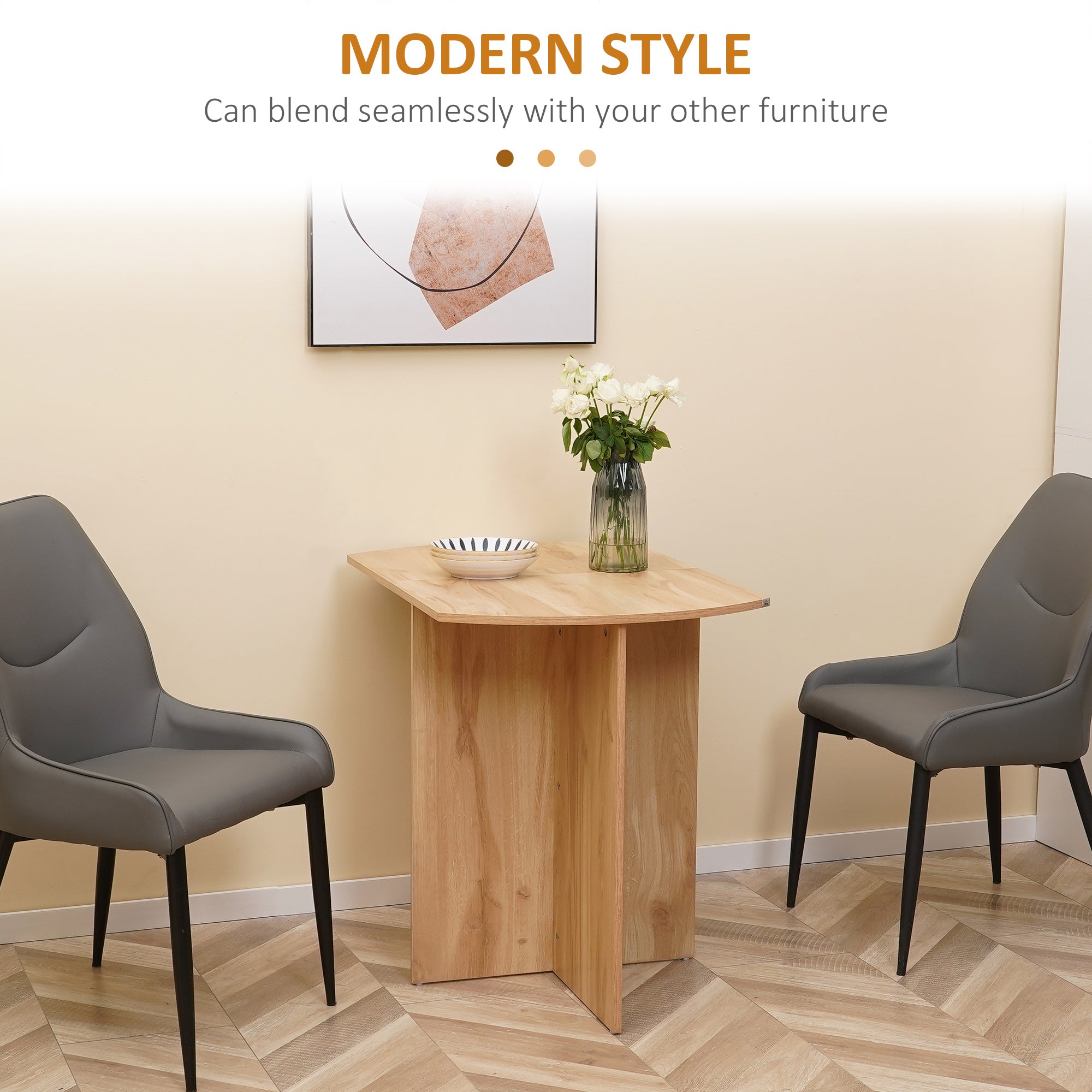 Four-Person Drop Leaf Dining Table - Wood-Effect