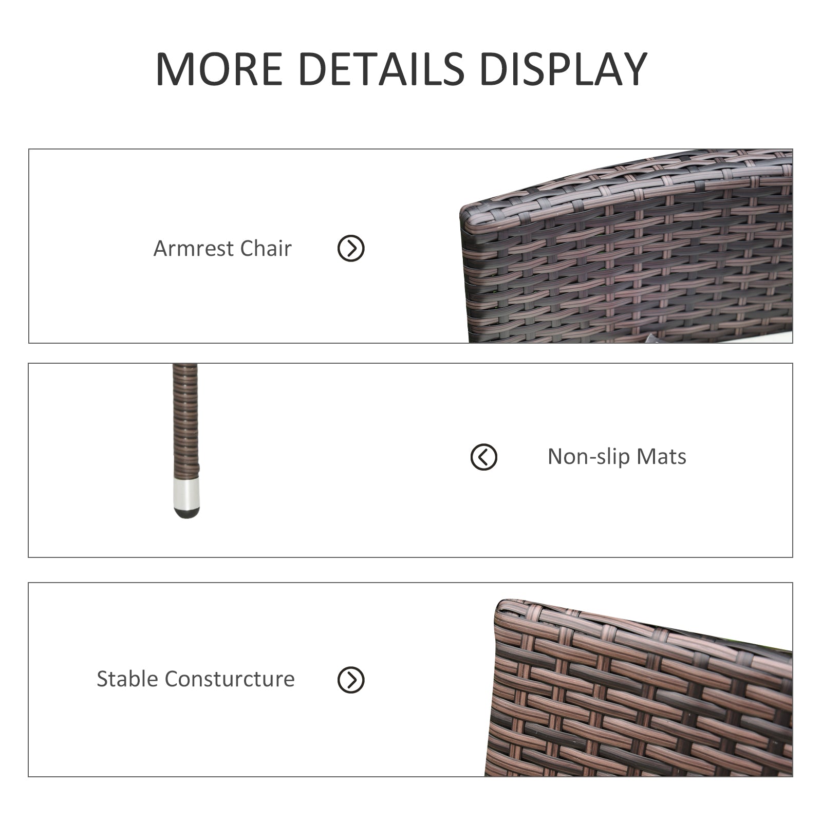 4 PC Rattan Chair Set, Patio Sofa Chairs Set, Cushioned Outdoor Rattan Furniture