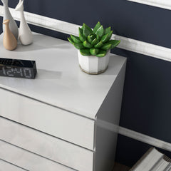High Gloss Chest of Drawers, 4-Drawer Storage Cabinets, Modern Dresser for Bedroom, White