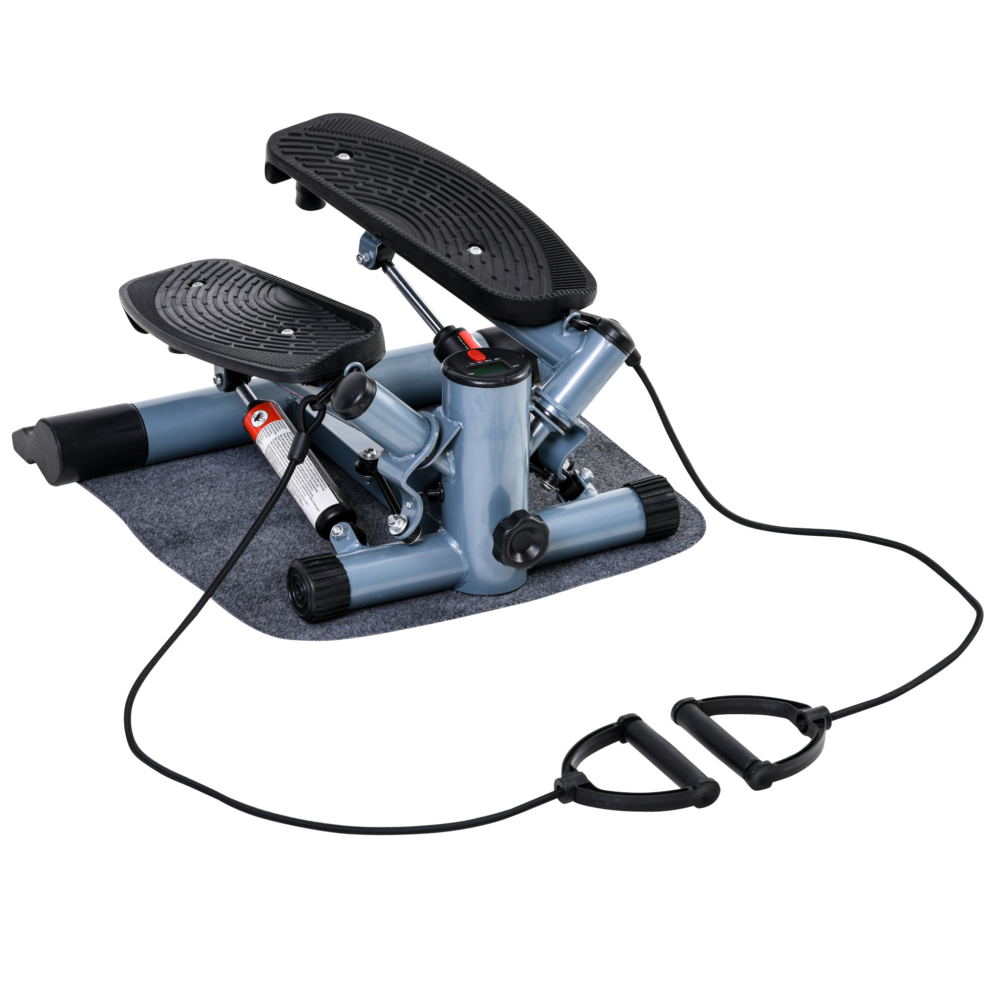 Mini Stepper Step Machine with Resistance Bands and Cushion Mat for Leg Arm Full Body Training Fitness Stair Stepper