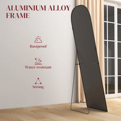 165cm Aluminium Frame Standing Mirror - Black
