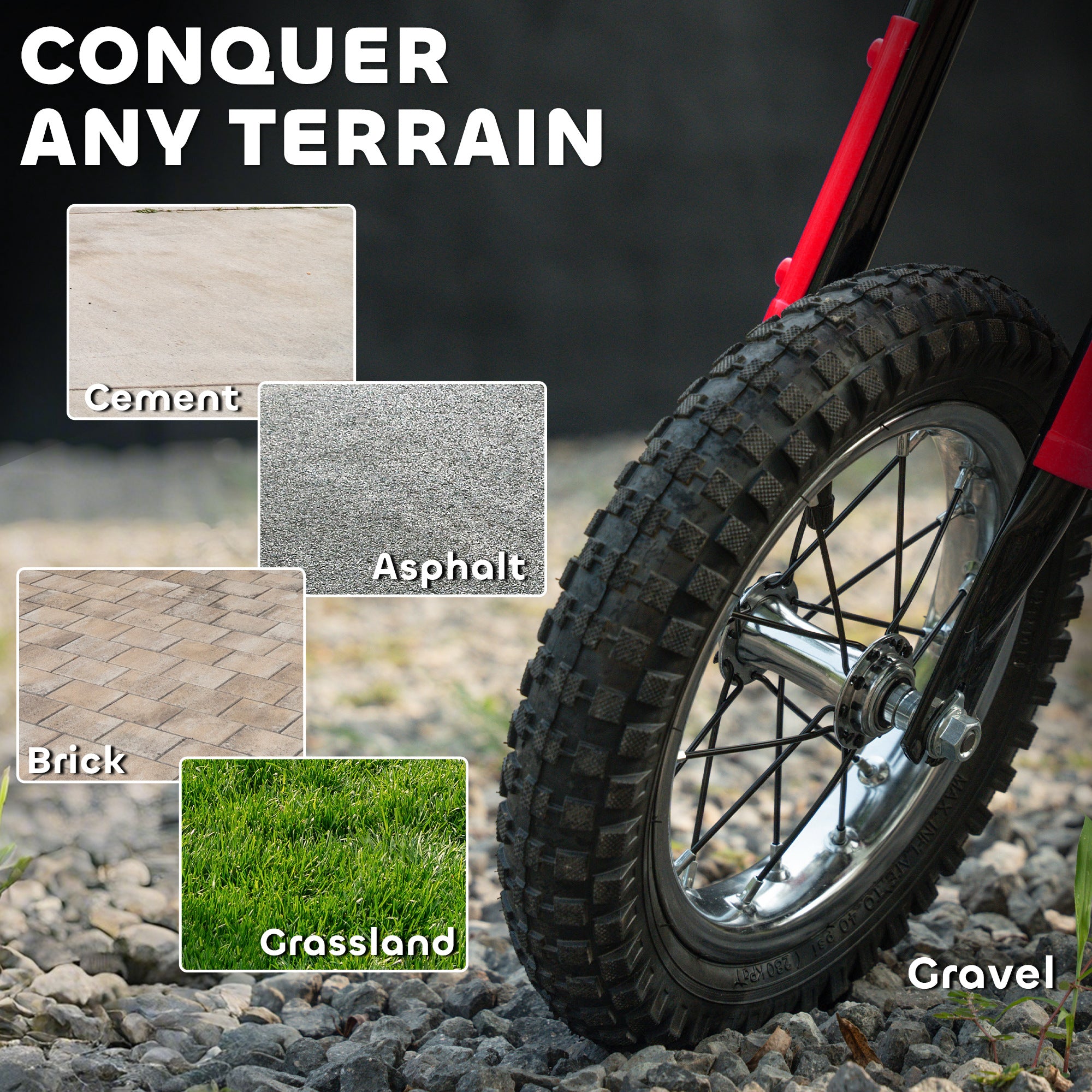 AIYAPLAY Kids Electric Motorbike 3 Gearboxes Speed Ride on Motorcycle with 41min Ranges - Red