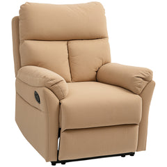 140° Manual Reclining Armchair, with Footrest - Light Brown