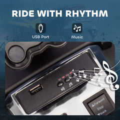 AIYAPLAY 12V Kids Electric Ride On Car with 3 Wheeler, MP3 Player, Horn, 2 Speeds, LED Lights for Boys & Girls Ages 3-8, Yellow