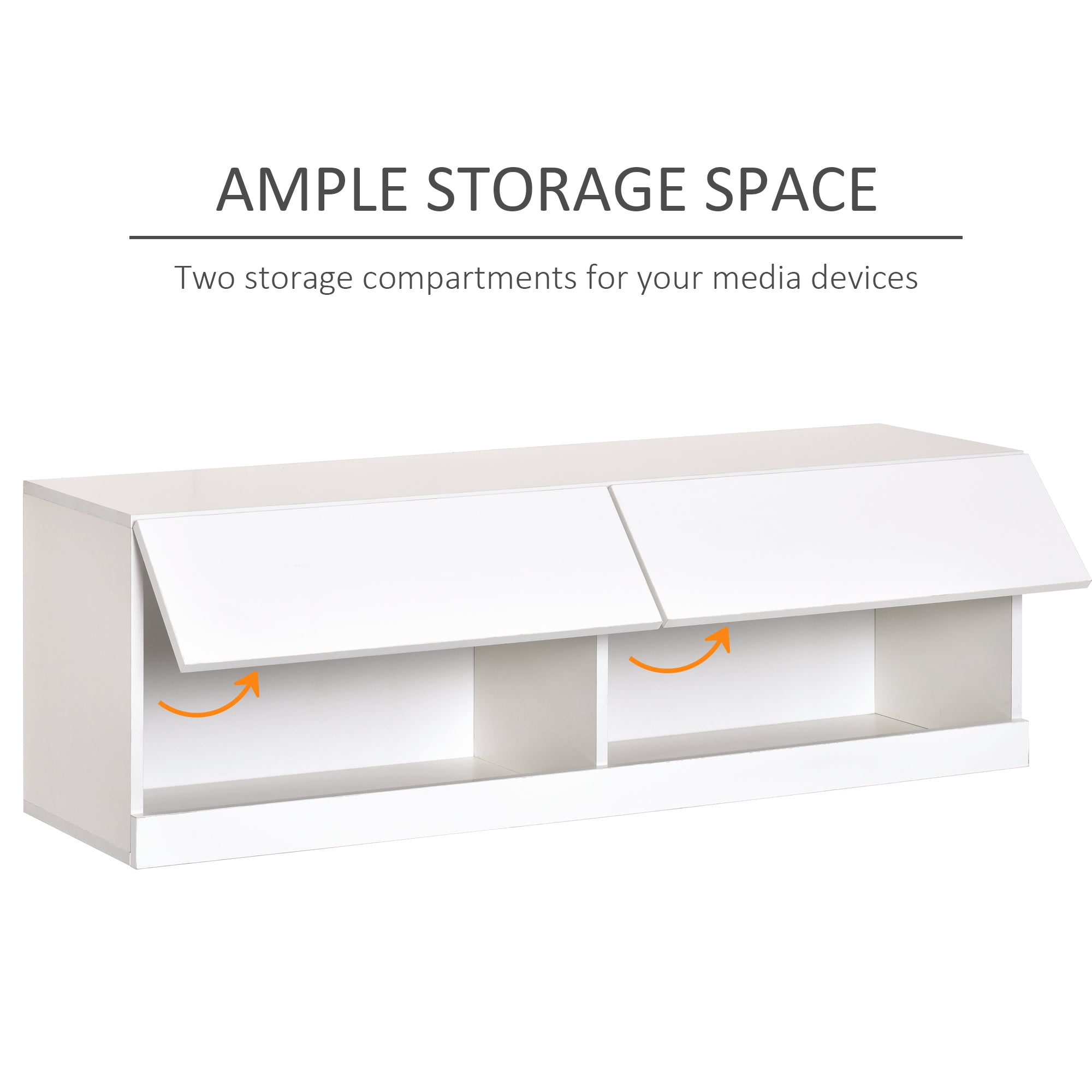 High Gloss TV Stand Cabinet with LED Lights, Wall Mount Media Unit for TVs up to 42 Inch for Living Room Bedroom