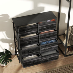 Chest of Eight Fabric Drawers - Black