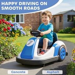 AIYAPLAY Kids Bumper Car with 360-Degree Rotation, 6V Electric Ride On Car with Music and Horn for 3-8 Years Old, Blue