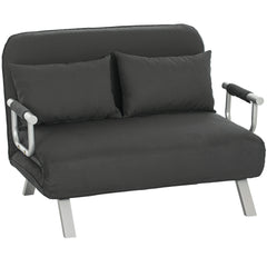 Two-Seater Click-Clack Sofa Bed - Charcoal Grey