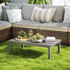 100cm x 60cm Aluminium Outdoor Coffee Table - Grey