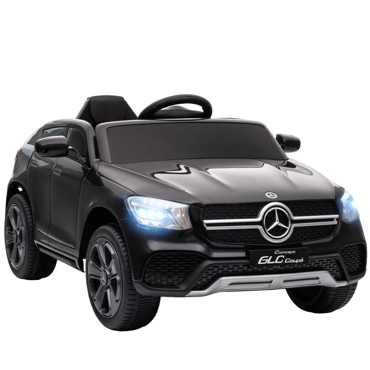 AIYAPLAY Mercedes-Benz GLC Licensed Kids Ride on Car with Remote Control, Soft Start, MP3, LED Headlights, Black