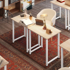 Computer Desk, Writing Table, 80 x 60 x 76cm Workstation for Home Office, Study with Metal Frame, Simple Assembly, White