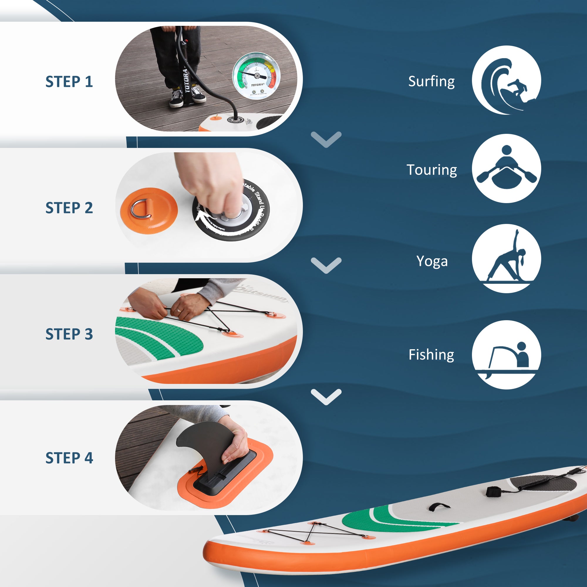 10'6" x 30" x 6" Inflatable Stand Up Paddle Board, Non-Slip & Ultra-Light Deck with Adj Paddle, ISUP Accessories, Pump and Carry Bag, for Youth Adults Beginner